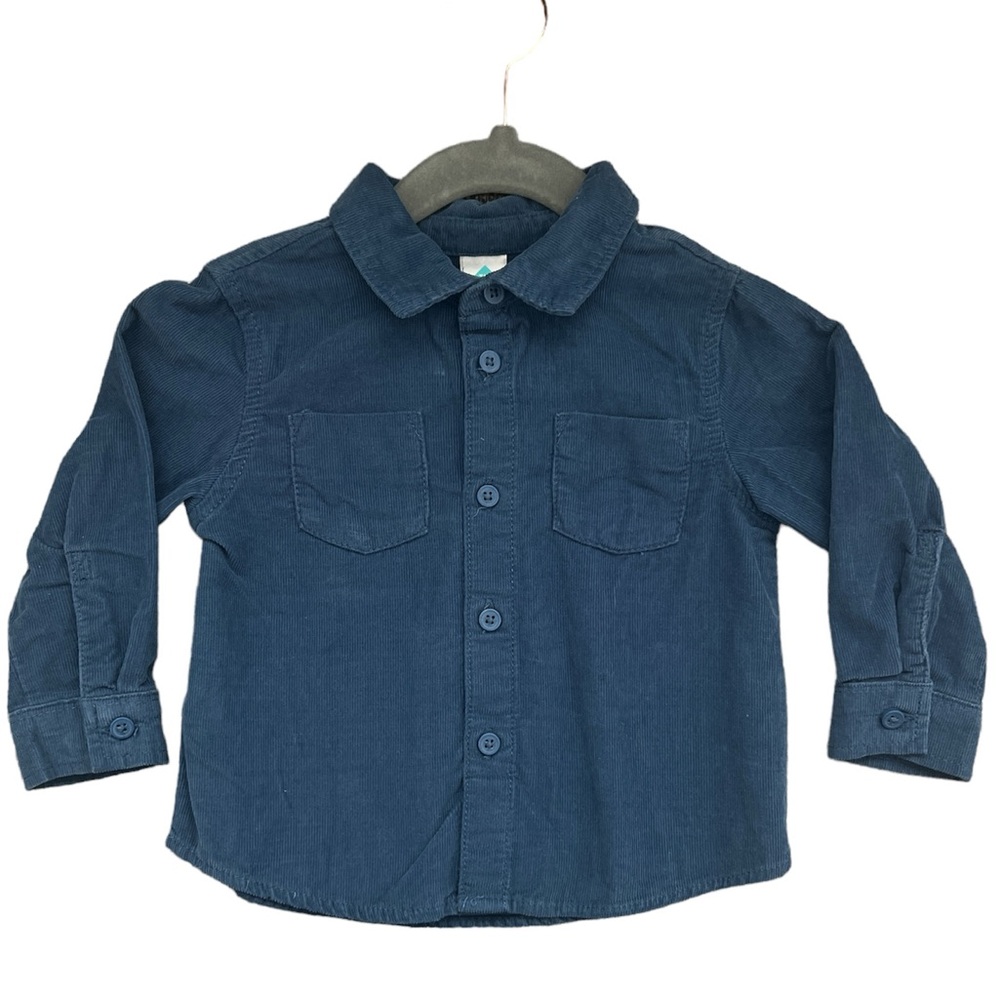 NWT ZARA Baby Olive Green Corduroy Button Up Shirt - Size 12-18 Months